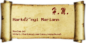 Harkányi Mariann névjegykártya