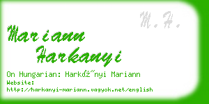 mariann harkanyi business card